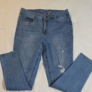 Seven7 Women's Distressed Blue Skinny Jeans